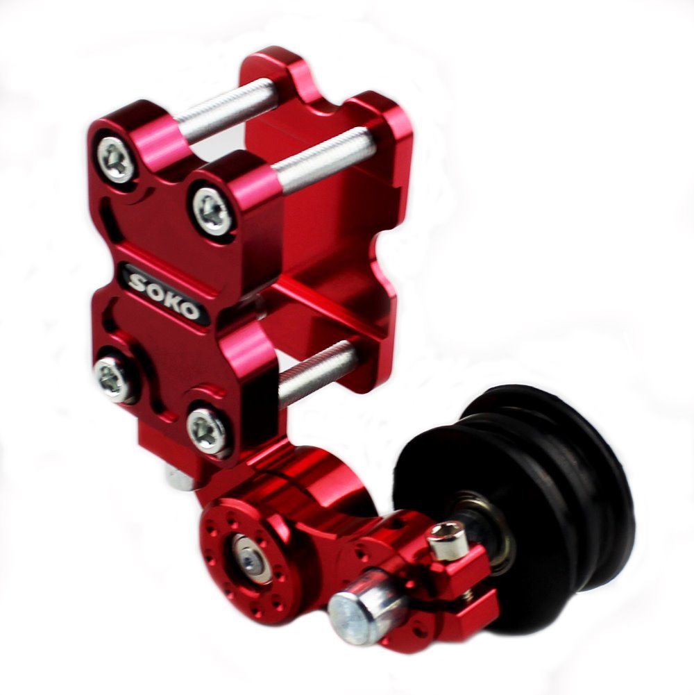 Universal Motorcycle Aluminum Adjuster Chain Tensioner Roller For Harley Redin Decals