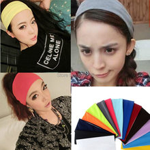 New Women Stretch Headband Turban Sport Exercise Cotton Head Wrap Headwear Hair Accessories Band 14 Colors