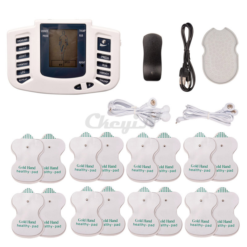 Electric Pulse Body Slimming Massager Muscle Stimulator Digital Therapy Tens Machine for Neck Back Health Care with 16 Pads -P40