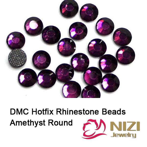Здесь можно купить  Crystal Rhinestones Amethyst Round Glass Flatback DMC Hotfix Rhinestones With Glue Backing New Iron On Strass For DIY Garment  Красота и здоровье