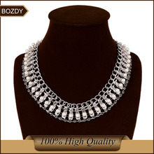 Bozdy 2015 trendy gold silver chunky statement necklace vintage fashion statement jewelry women wide choker collar