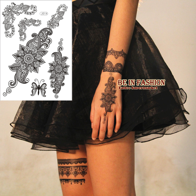 1sheet trendy black temporary arabic tattoo lace henna 1sheet trendy black temporary arabic tattoo lace henna