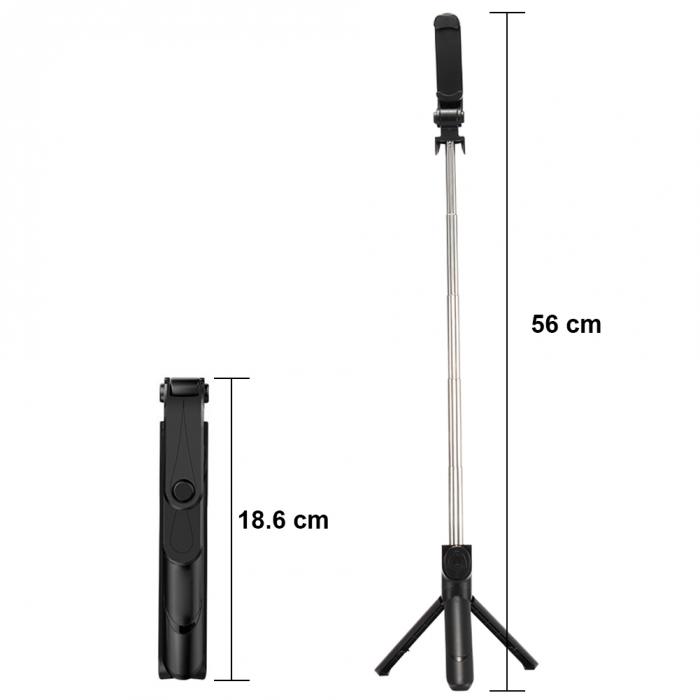 UKCOCO Retractable Mini Tripod 2 Section Desktop Photography Triangle Bracket Black