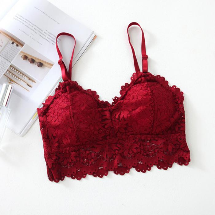 red bralette crop top