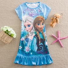 2015 elsa dress girls Cosplay Dress Costume snow queen princess anna Dress Kids party dresses fantasia