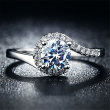 Fashion White Gold Plated Rings For Women 925 Wedding Jewelry CZ Diamond Engagement female ring Accessories L150
