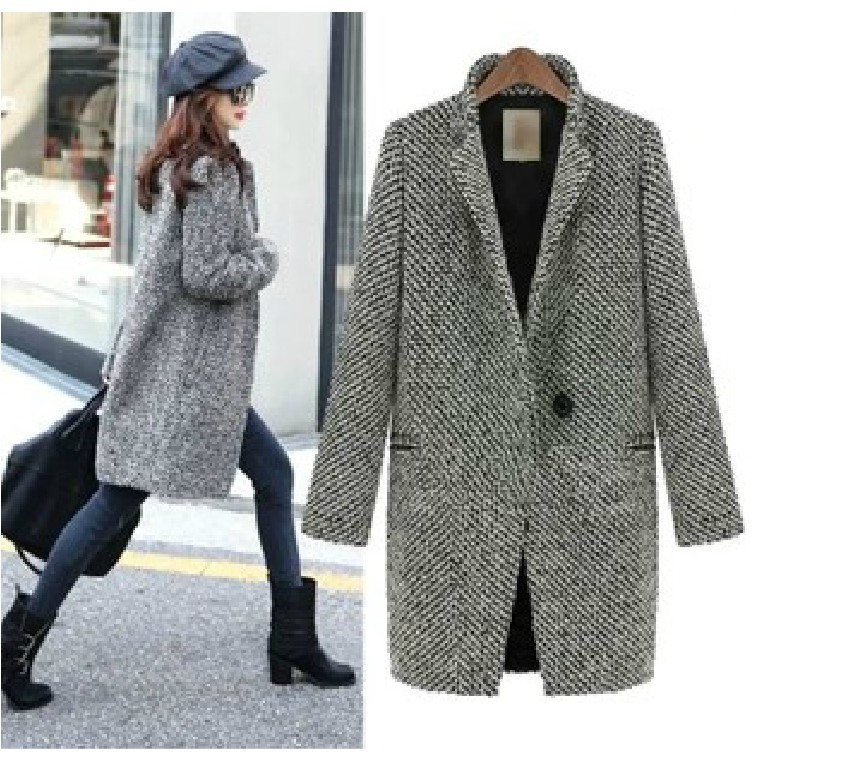 Ladies Grey Wool Coat - JacketIn