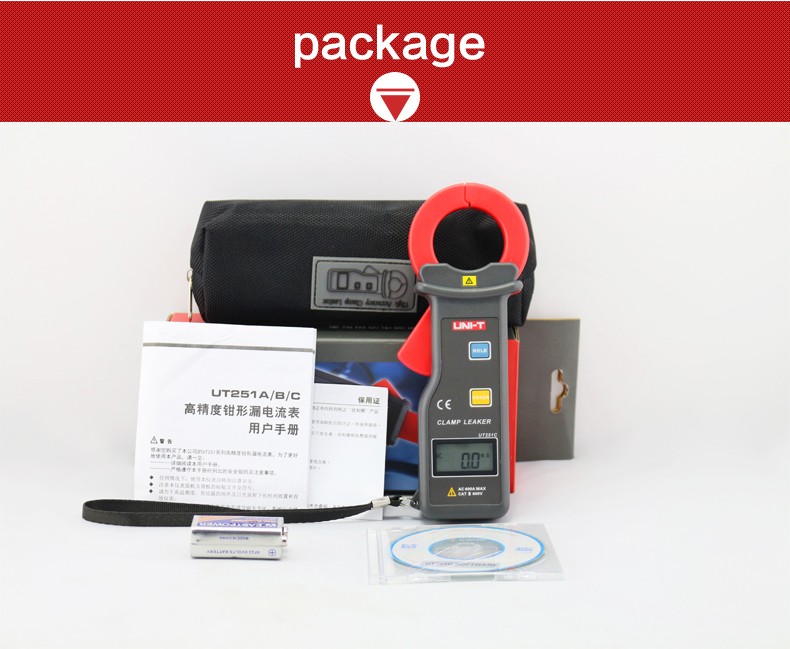 Description Picture 6 of itemUNI-T UT251A High Sensitivity Leakage Current Clamp Meters Auto Range Current Teaters LCD Display