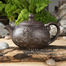 Chinese Yixing Purple Grit Teapot ore purple Large zhu ni pot tea set 380ml