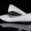 Spring Summer Lace Rhinestone Wedding Dress Shoes Flat Heel Bridesmaid Shoes Comfortable Dancing Party Prom Bridal