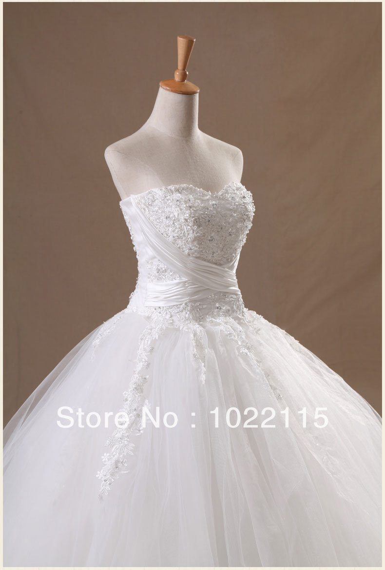 Real photos cheap winter wedding dresses corset wedding dress pink white waistband bridal dresses 2014 luxury
