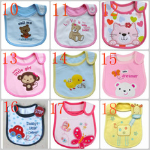 cotton Baby Bibs kids Saliva Towel Waterproof Lunch bibs Infants Cartoon Pattern cute Bibs Free shipping