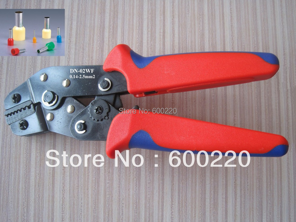 DN-02WF ratchet crimping tool for wire end ferrules 0.14-2.5mm2