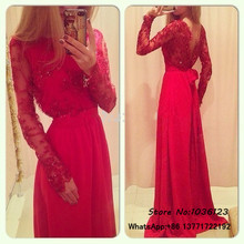 Vestidos de fiesta Floor Length Red Purple Prom Dresses 2015 Long Elegant Long Sleeve Appliques Sexy