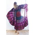 Bohemian Round Square Shaped Chiffon Shawl Beach Towel 150cm Tassel Peacock Mandala Donut Shawl Europe American