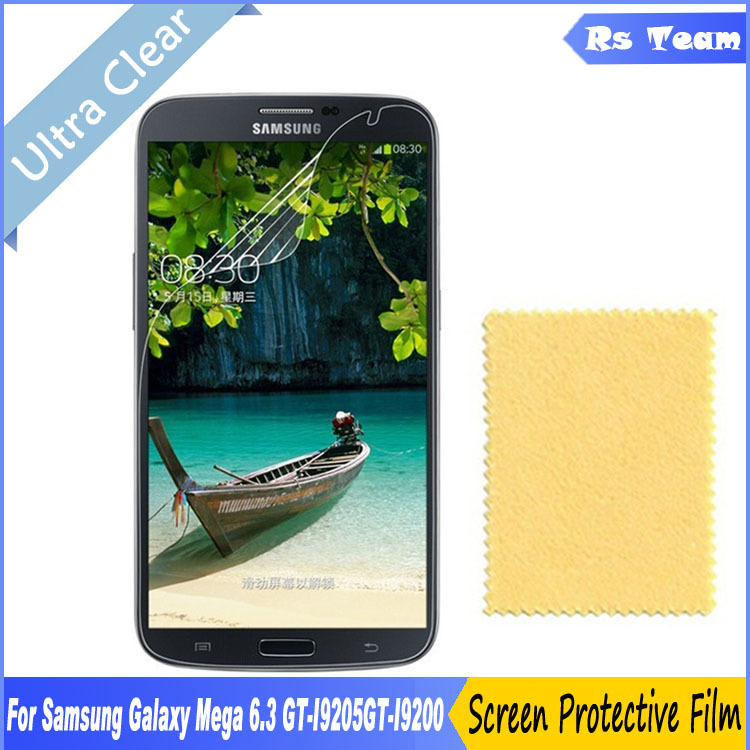 6pcs/lot HD Clear Front Protective Film Display Screen Protector for Samsung Galaxy Mega 6.3 I9200 Screen Guard Film Free