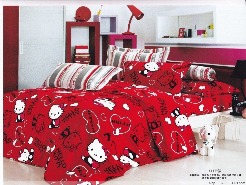 Popular Queen Hello Kitty Bedding Set-Buy Cheap Queen Hello Kitty ...