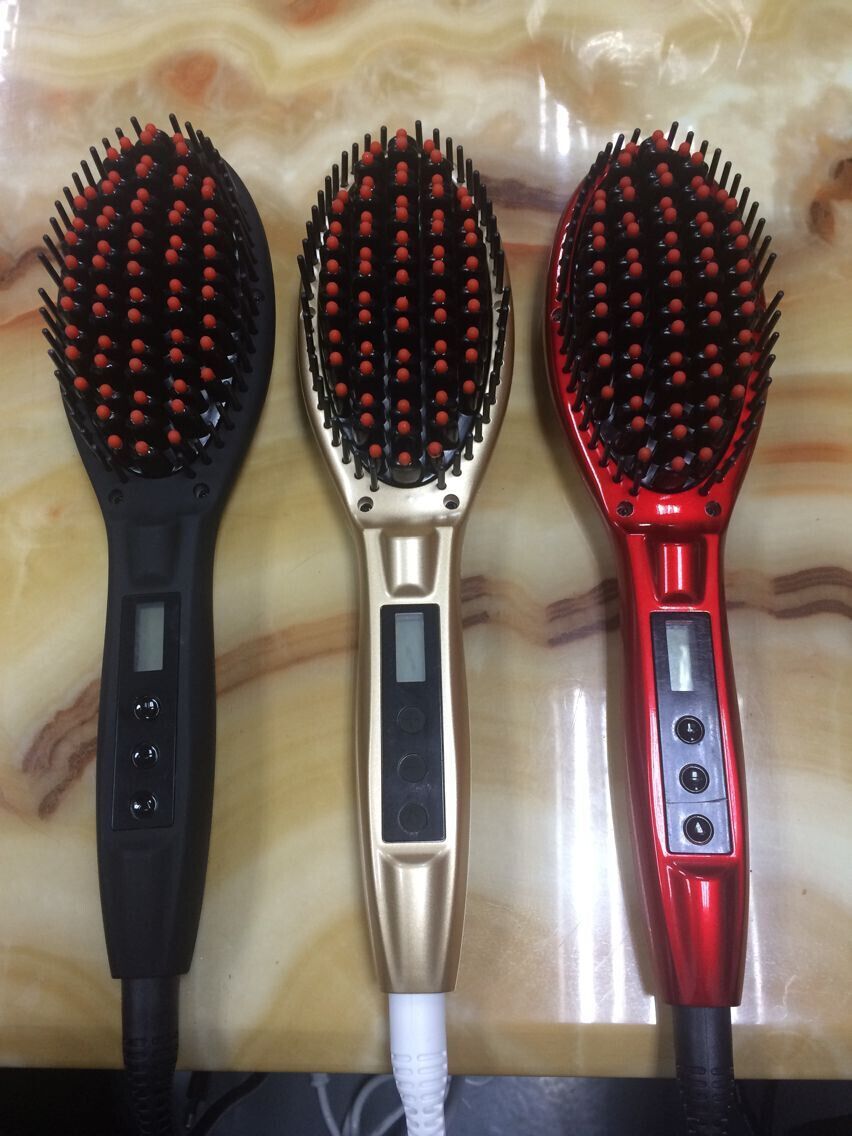 2016 New Brand Fast Hair Comb Straightener Brush Comb Electric LCD Auto Temperature Control Flat Iron chapinha Straightener