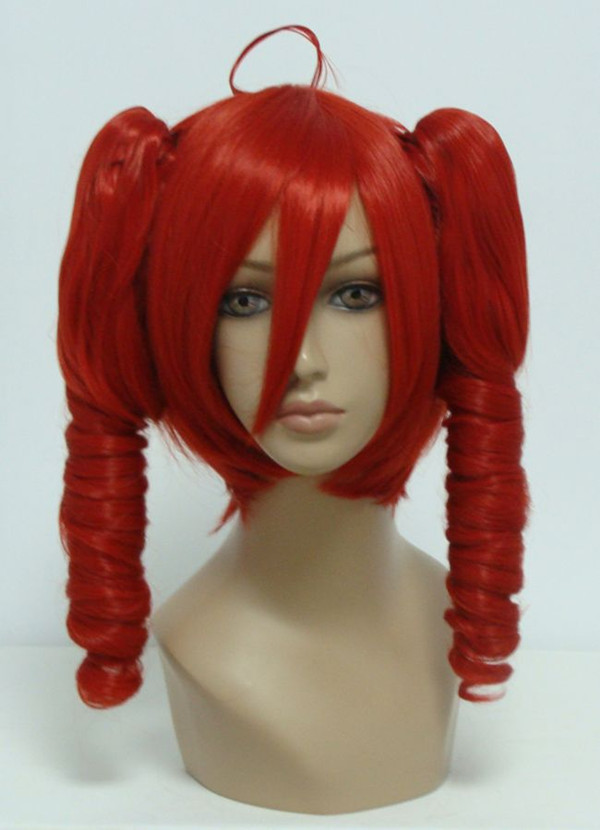 Wholesale Price Vocaloid Kasane Teto 45cm Medium Wave Braided Red Synthetic Cosplay Wig
