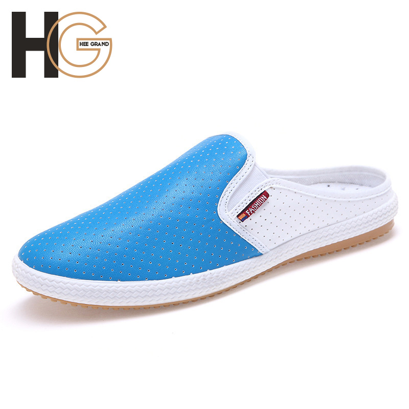 Summer Beach Breathable Slip-on Shoes For Men 2015 New Mesh PU Leather Shoes High Quanlity Soft Cut-out Flats,Drop Shipping,722