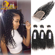 8a brazilian curly virgin hair with closure queen hair products with closure bundle brazilian virgin hair with closure 4 bundles