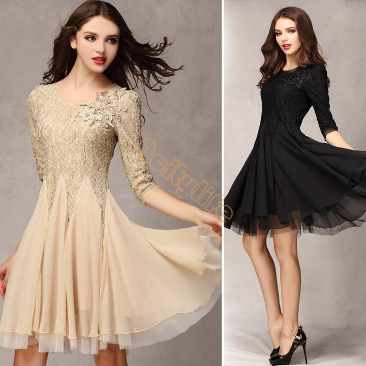 new 2014summer fashion sleeve lace dress casual floral black sml xl new 2014summer fashion sleeve lace dress casual floral black sml xl