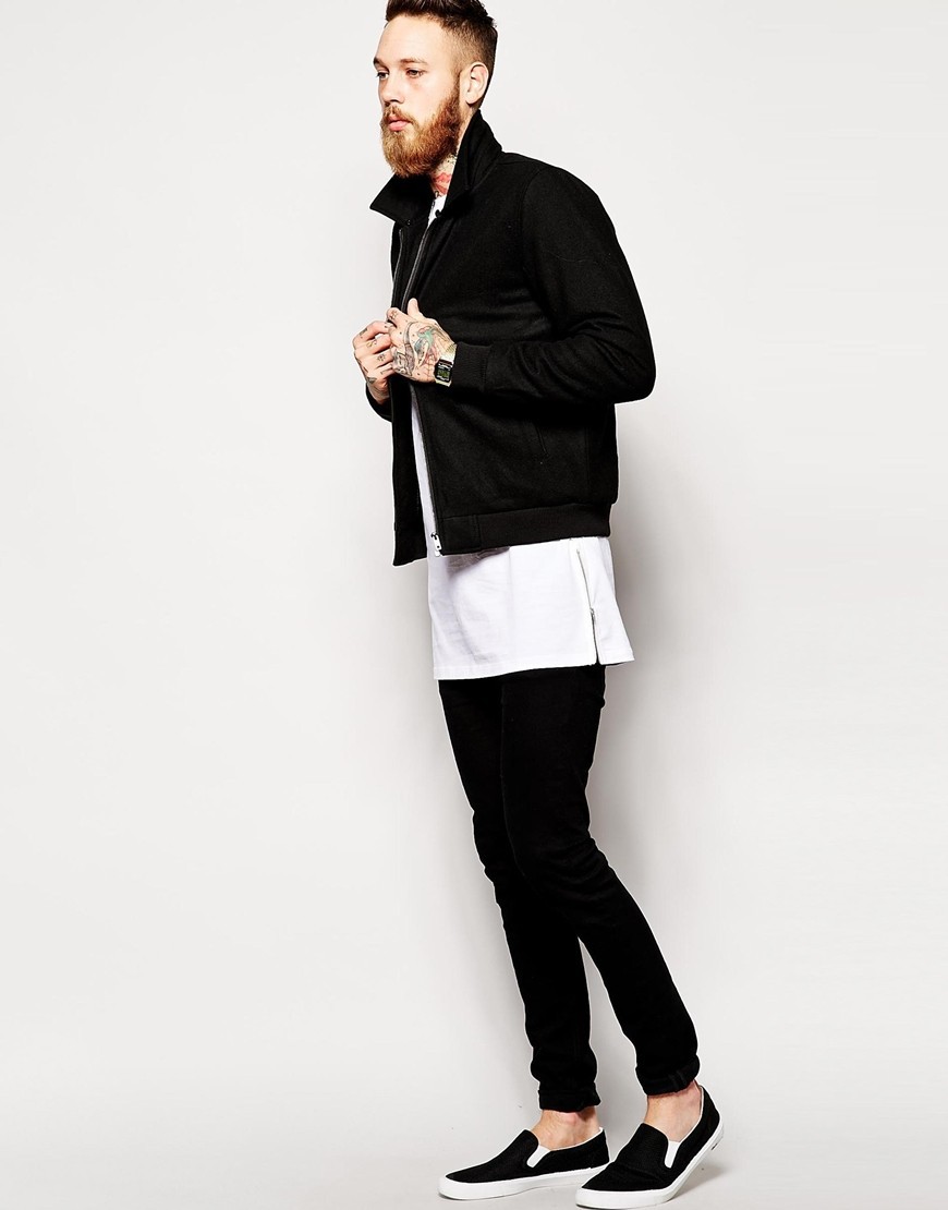 2016 Extended Length Long Sleeve Men Sweatshirt Solid Zipper Side Style Homme Swag High Street Hip