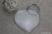 DIY promotion Studio gift heart shape keyring acrylic photo frame keychain advertising equipment logo name label holder frame