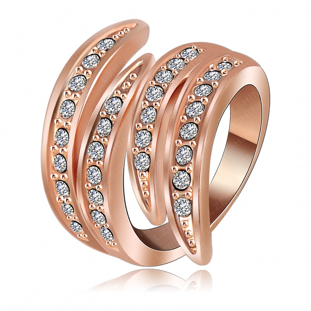 Newest Angel s Wing Engagement Rings With 18K Rose Gold Plating and Pave Austrian Crystals Fashion