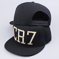 New 2016 Cristiano Ronaldo CR7 Gold Letter Black Baseball Caps hip hop Sports Snapback cap hat