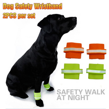 Pet dog Security Wristbands 2Pcs Set Fluorescence Polyester Foot Strap For Pet Dog Products Large Dogs