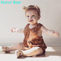 Humor Bear New Style Summer White Dots Orange Baby Girls Clothes Set Cotton Suit Set Kids