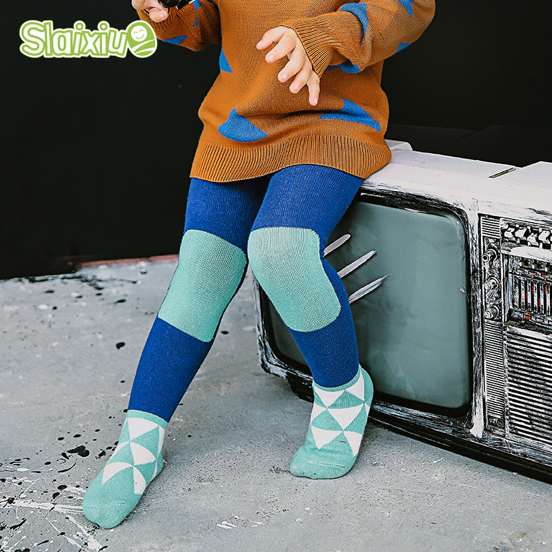 Geometric Girls Stocking Cute Cotton Children s Tights For font b Boys b font Pantyhose Kids