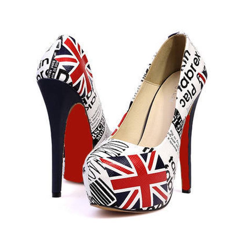 Large size shoes us 4~13 sexy red bottom high heels British UK ...
