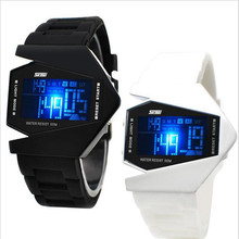5 Color Rushed Real Background Fashion Sport Men’s Led Digital Silicone Watch Male And Women Sports Aircraft Watches Cc0052