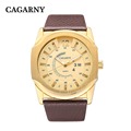 2016 CAGARNY new fashion brand watches men s casual sports quartz watch leather band automatic date