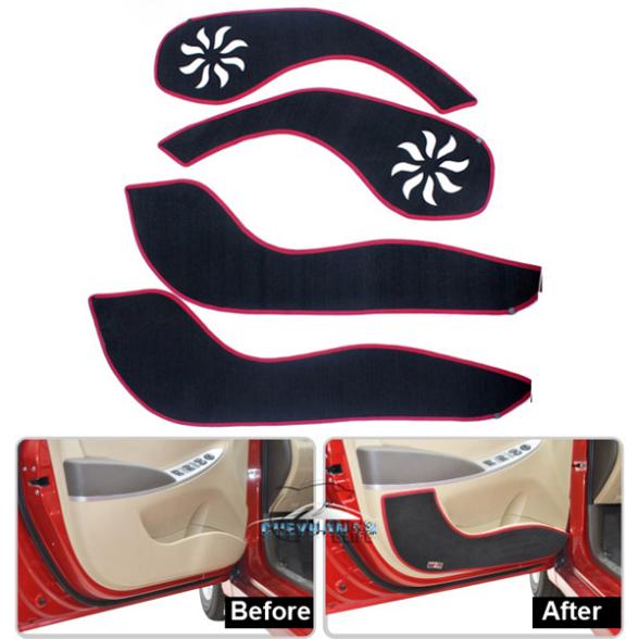 New car styling car door protective mats Anti-kick pad interior decorative mat for Hyundai Verna/ Solaris 2 colors free shipping