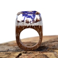2016 Hot Handmade Wooden Rings Resin Secret Transparent Ring Fogs Inside Wedding Rings Magical Men Women