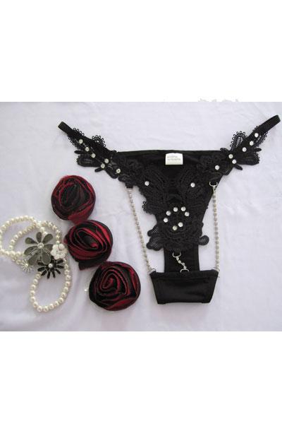  Women Embroidery Crystal Lace underwear panty lady sexy Mash lace g-string with beading sexy lingerie hot open crotch pants Panties7561