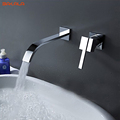 BAKALA Waterfall Widespread Contemporary Bathroom Sink Sanitary Wall Mount Faucet Mixer Tap Chrome Finish LT 322