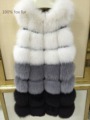 Fashion long 90 cm length fox fur vest women