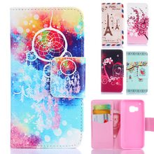 Luxury Blooming Fashion Sytle Leather Filp Phone bags For HTC One M9 Case Stand Holder Cover Cases With Card