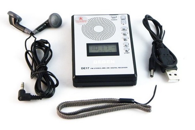 NEW MINI DEGEN DE17 FM Stereo MW SW LED Radio ATS DSP World Band Receiver Alarm