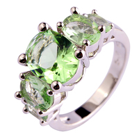New Women Rings Oval Cut Green Amethyst 925 Silver Ring Size 6 7 8 9 10 11 12 13 Free Shipping Wholesale Attractable Lady