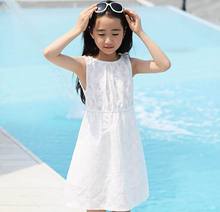 2016 Summer New Girl Dress White Lace Beach Sundress font b Family b font font b