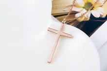 ROXI 2015 New Fashion Jewelry Rose Gold Plated Statement Cross Pendant Necklace For Women Party Wedding