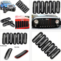 7PCS Front Grill Mesh Grilles Insert Covers For J e e p Wrangler Rubicon Sahara Jk
