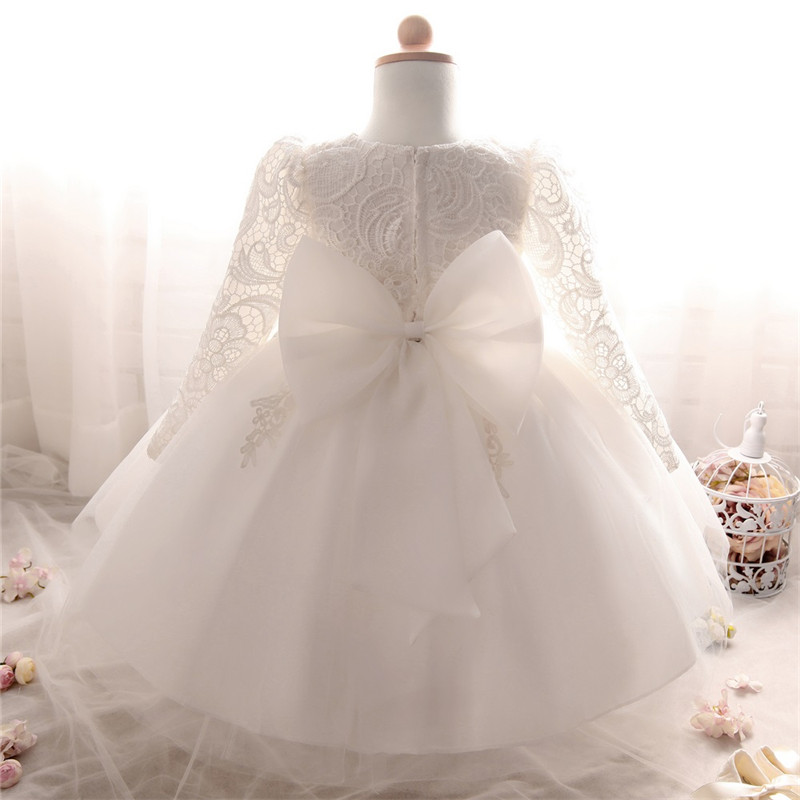 Winter Dress For Girl Long Sleeve White Baptism Dresses ...