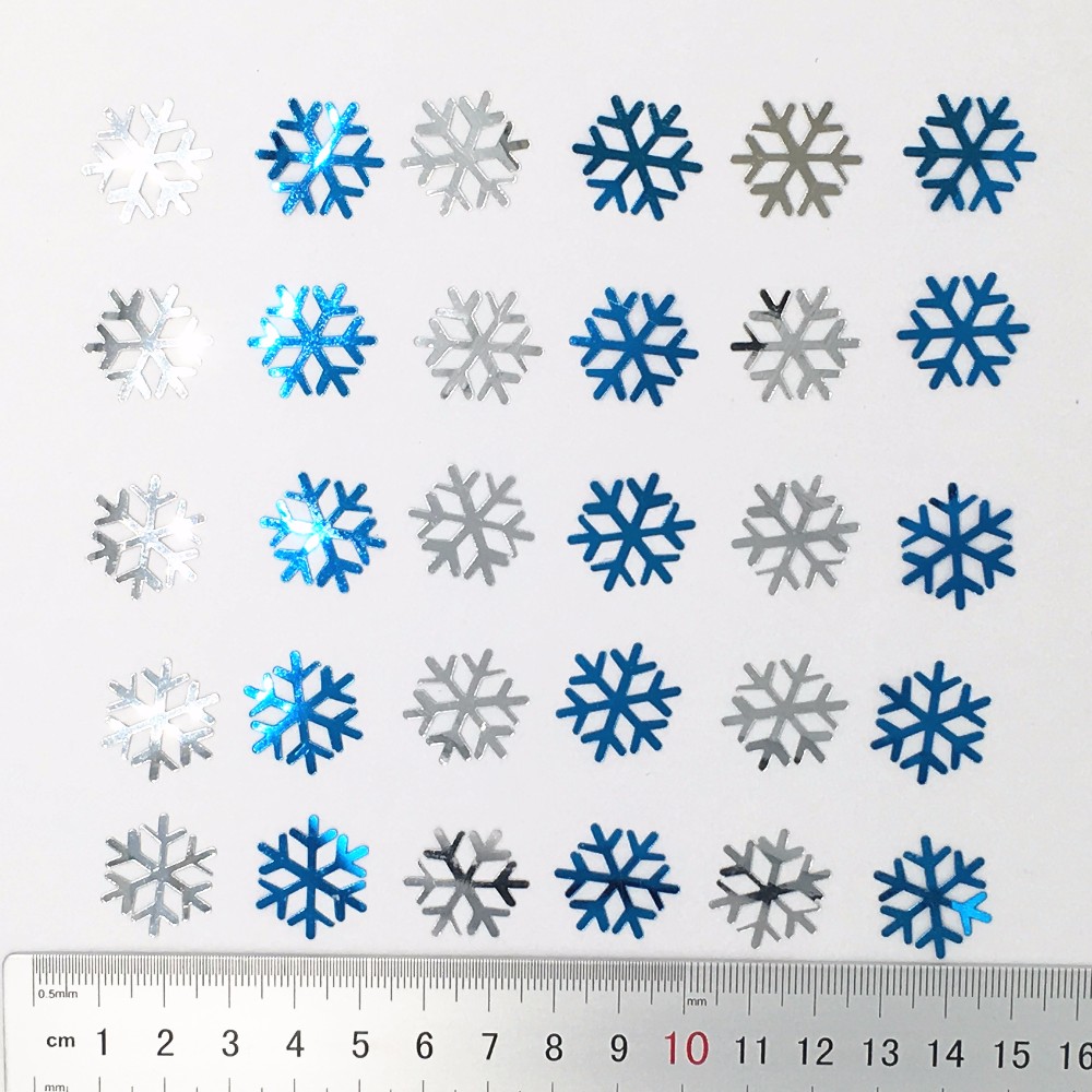 20 large silver snowflake confetti sequins 28 24 mm