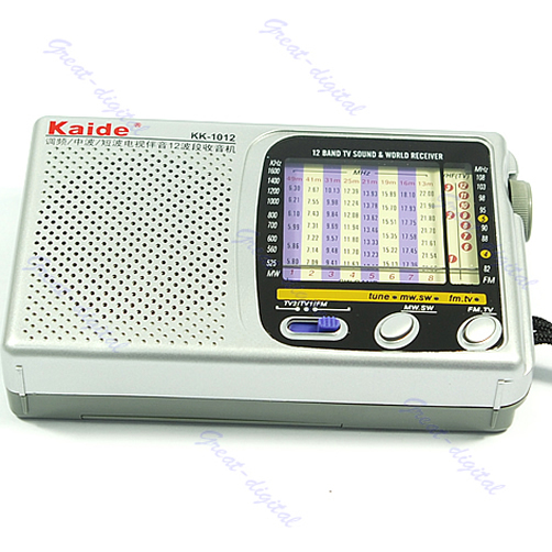  Free Shipping Portable TV FM AM Pocket Radio Receiver DC 3V 300mA New